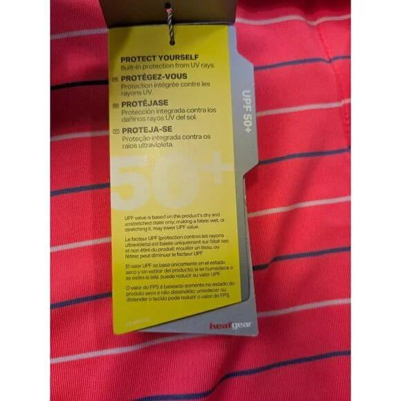 Under Armour Polo Shirt Mens Medium Performance Stripe 2.0 Golf Stretch - Picture 6 of 16